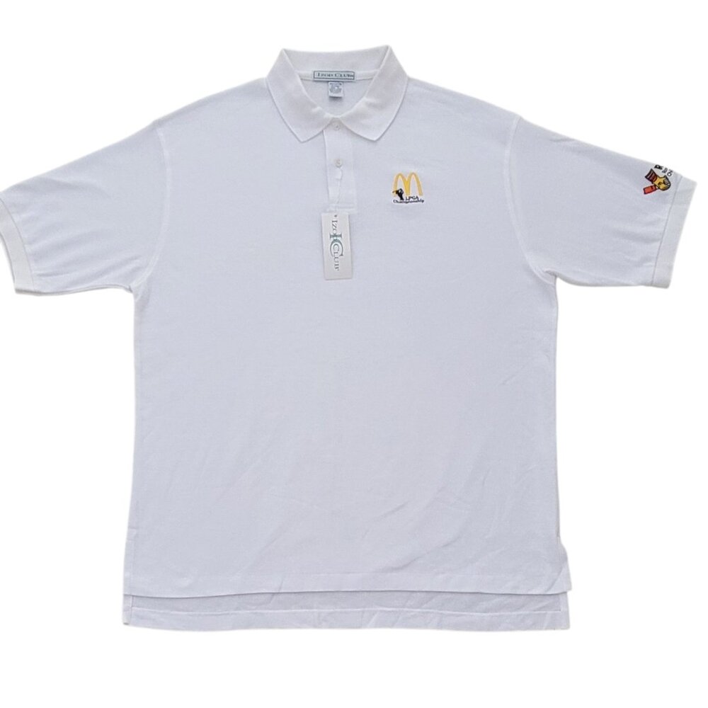 Vintage McDonalds LPGA Championship Izod Club White Golf Polo Men's XL NWT